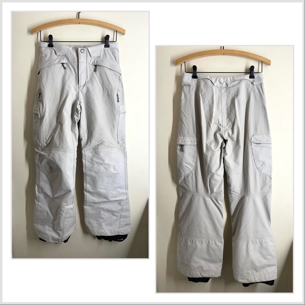 Patagonia Vintage Powderkeg Shell Ski Pants Waterproof White size 8 women’s